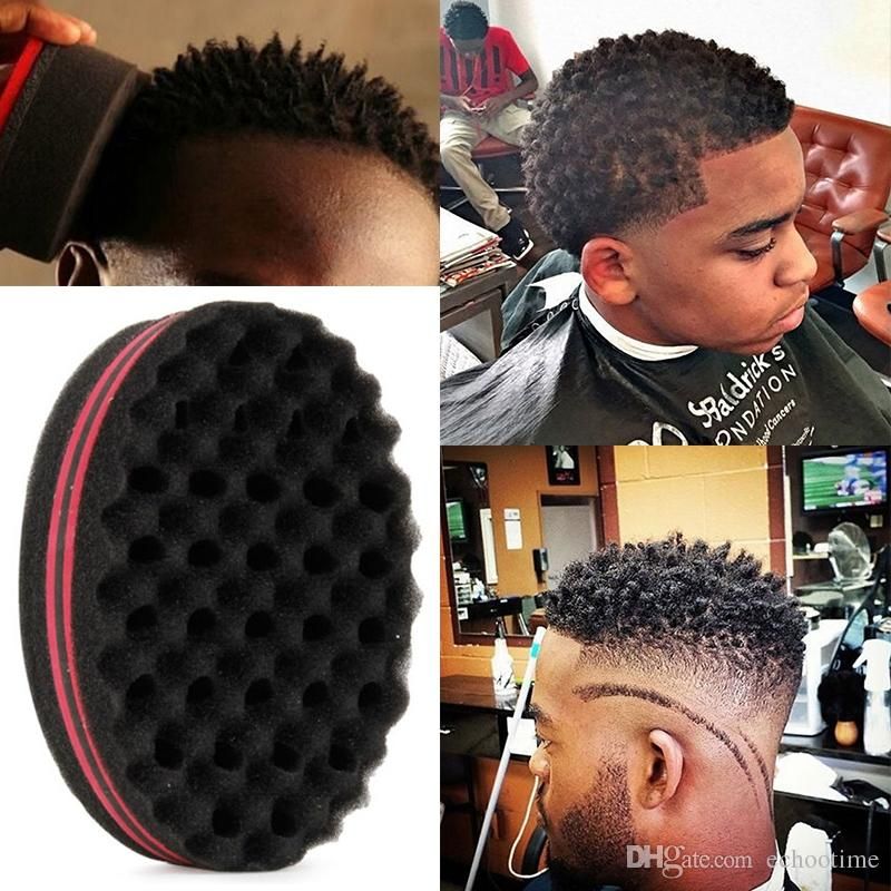 Newest Magic Double Head Sponge Men Barber Hair Brush Black Dreads Locking Afro Twist Curl Coil Brush Hair Styling Tools Hair Care