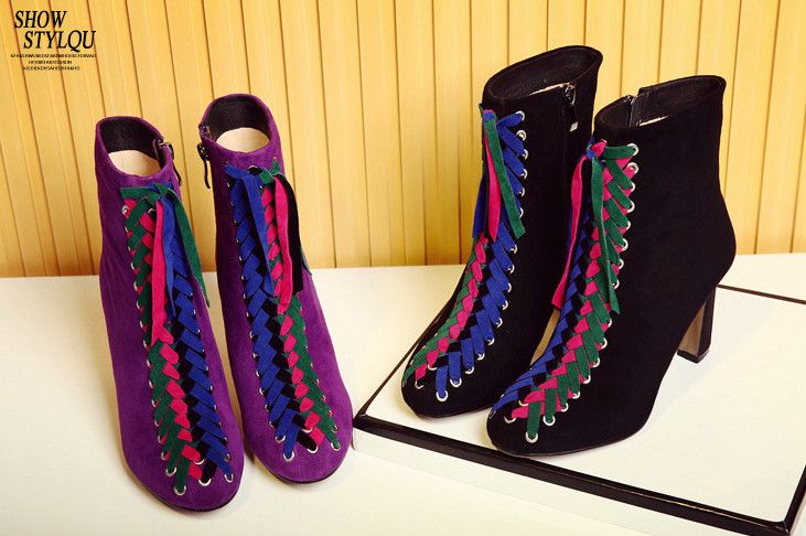 purple chelsea boots womens