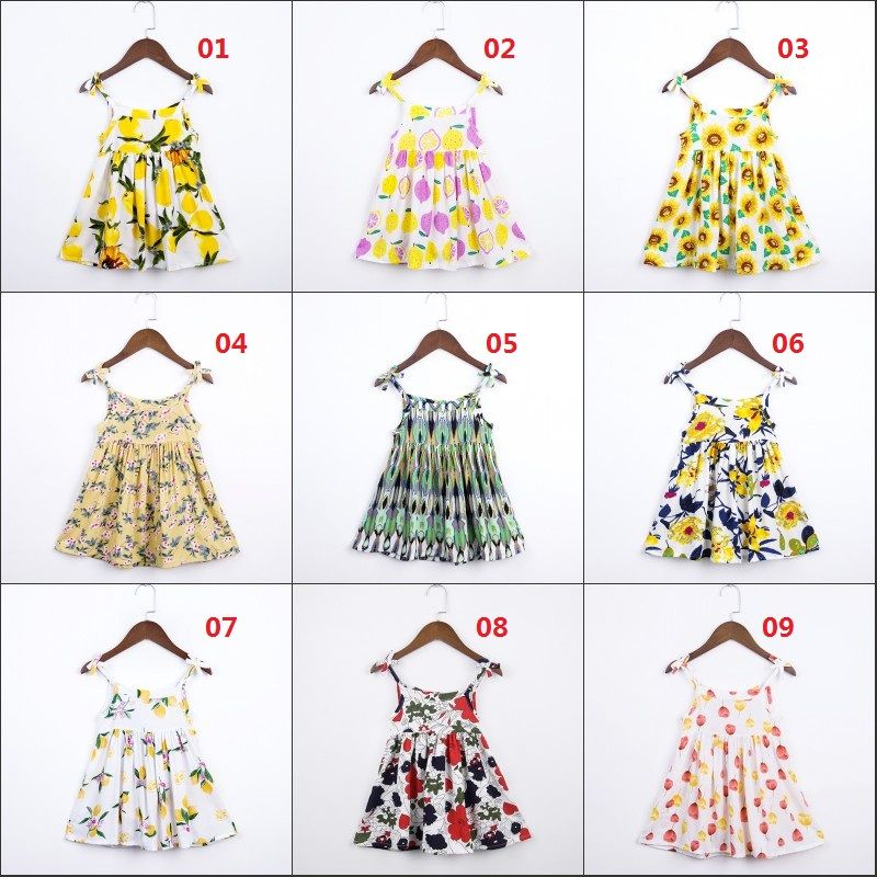 2019 Baby Girls Dress Summer Toddler Kids Floral Print Party