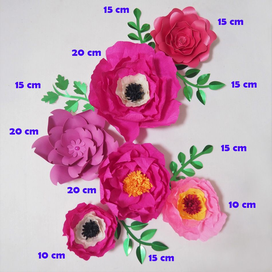 giant crepe paper flowers artificial flores artificiale 5 leaves for crap paper flower