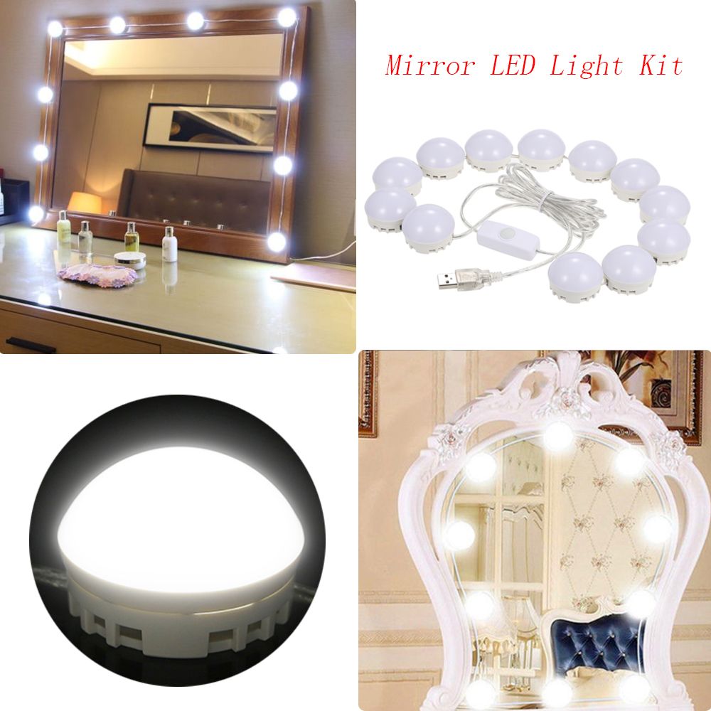 2018 New Version Hollywood Style Led Vanity Mirror Lights Kit Makeup 2018 New Version Hollywood Style Led Vanity Mirror Lights Kit Makeup Dressing Table Set Lighted Mirrors With Dimmer And Usb Plug 10 Bulbs From
