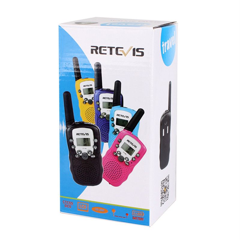 A Pair Retevis RT 388 Mini Walkie Talkie Kids Radio 0.5W 8/22CH LCD