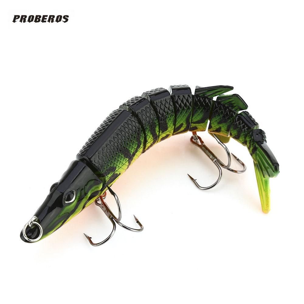 2020 Proberos Outdoor Artificial 9 Sections Pike Fishing Lure 3D Eyes