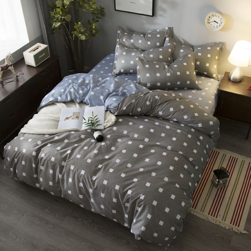100 Bamboo Fiber High Quality Plaid Housse De Couette Comforter 100 Bamboo Fiber High Quality Plaid Housse De Couette Comforter Bedding Sets King Queen Size Bed Cover Flat Bedsheet Pillowcase Comforters Set Duvet