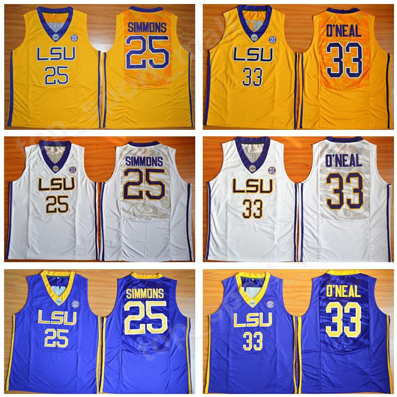 2020 University Basketball LSU Tigers Jerseys Shaquille ONeal O Neal 33