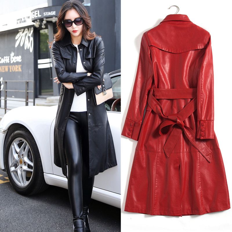 2019 Plus Size 5xl Las Leather Jackets 2018 Spring Autumn New 2019 Plus Size 5xl Las Leather Jackets 2018 Spring Autumn New Long Faux Womens Moto Jacket Female Pu Coats From Blueberry07