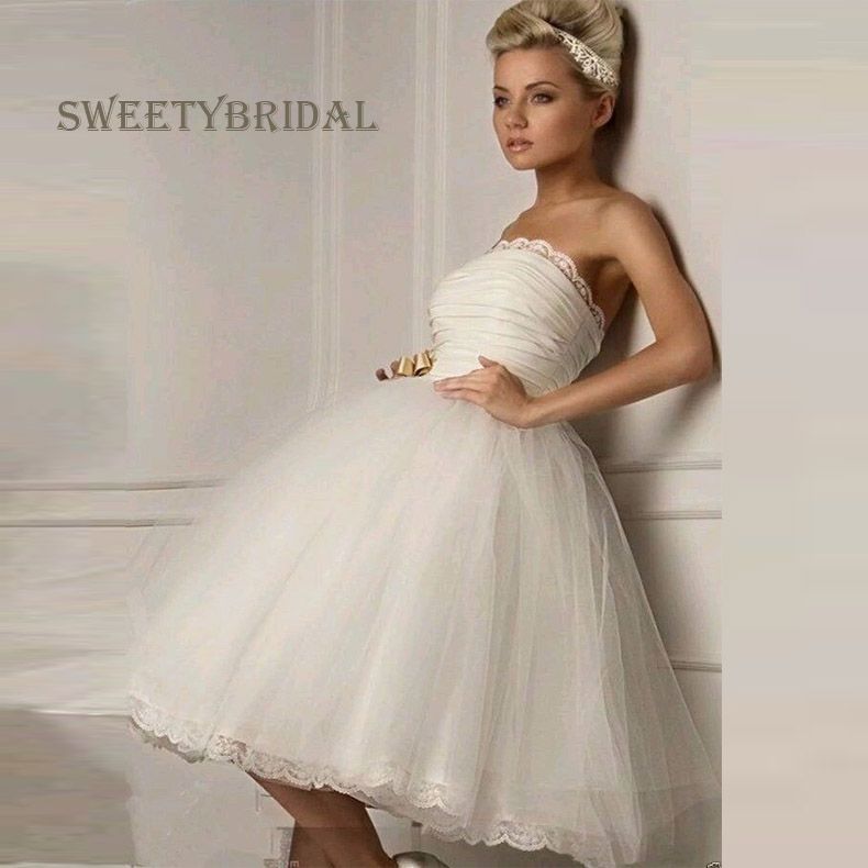 Short Ruched Wedding Dresses