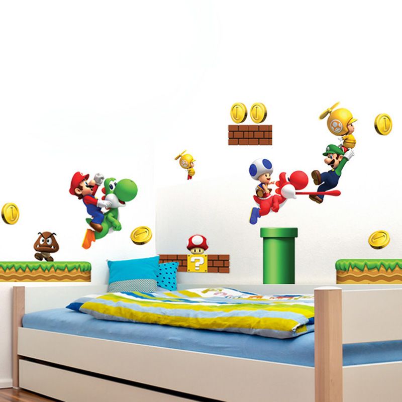 super mario bros removable wall stickers vinyl stickers art books