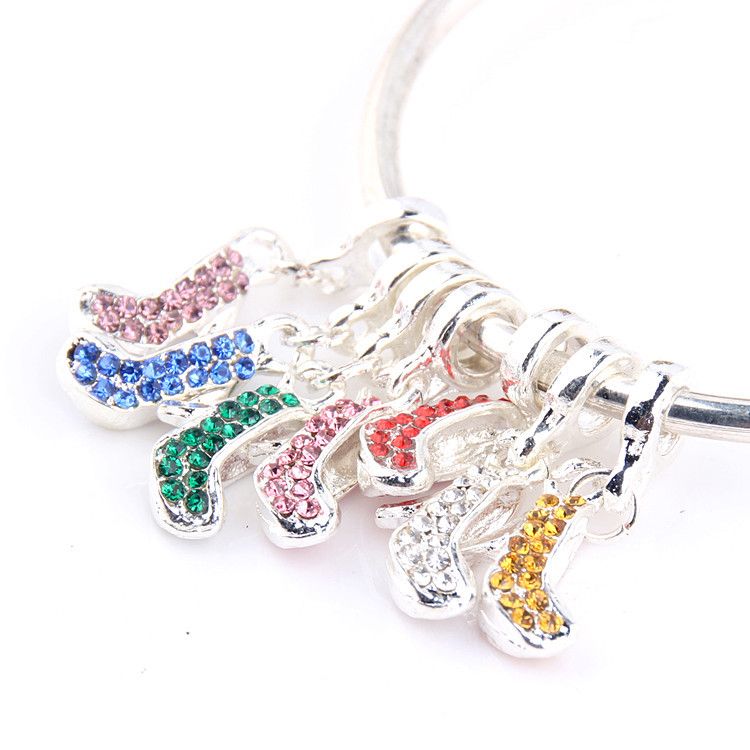 Punk Glower Skull Charm beads Lanyard Bead Fit for Bracelet DIY S925