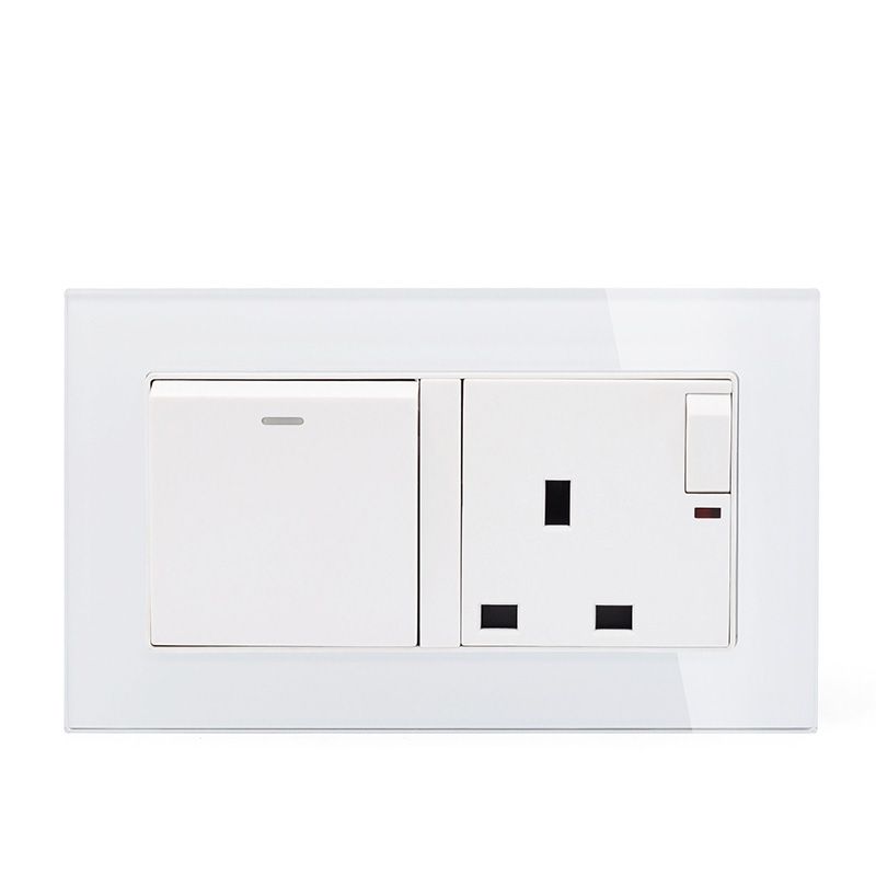 2019 Uk Standard 1 Gang 2 Way Wall Switch With 3 Pin Wall Socket And 146 86mm 13a Socket With