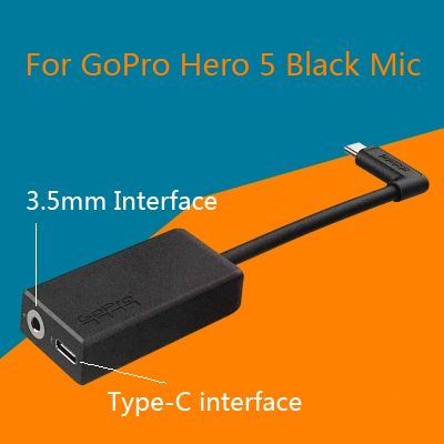 3.5 Mm Microphone Adapter Cable For GoPro Hero 5 B   lack Mic