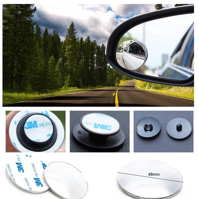 Automobile Blind Spot Mirror Car Mounted Small Circular Pair Auxiliary 360 Degree Rotation Reversing Convex Rearview