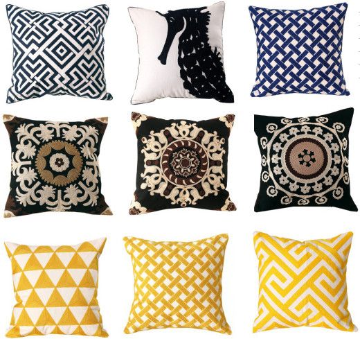 Cotton Geometric Pattern Pillowcases For Sofa Bed Simple Modern