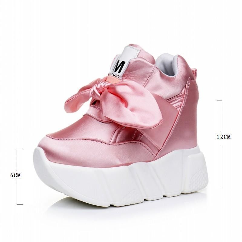pink high heel sneakers