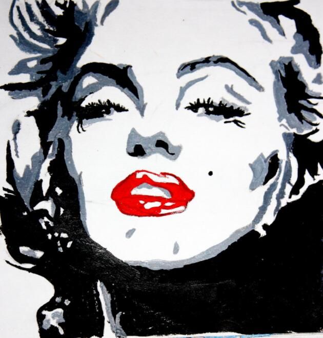 2018 hand painted pop art marilyn monroe pop art black and white oil