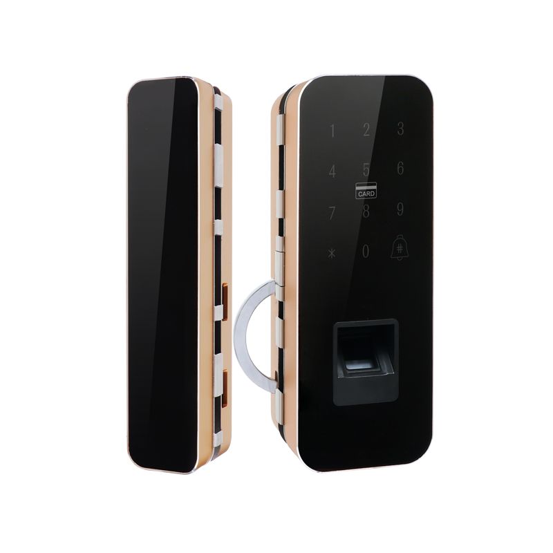 Office Sliding Glass Door Lock Keyless With Fingerprint Reader And Touch Keypad Free From China