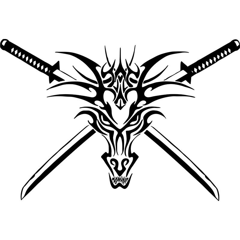 2019 tribal dragon head sword creature car truck window laptop vinyl