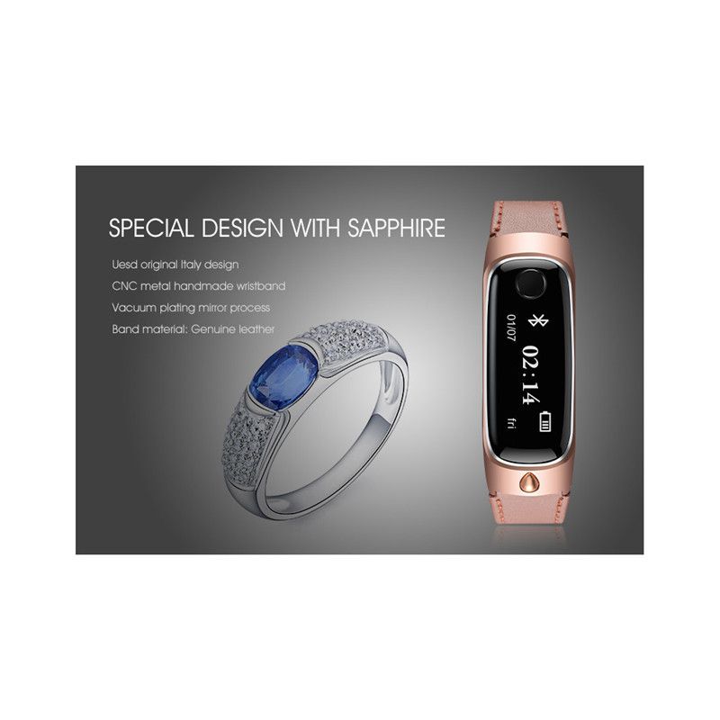 Genuine Leather Smart Sport Watch M6 With Detachable Bluetooth Headset