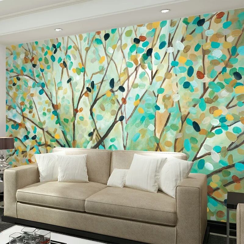 Custom Mural Wallpaper Vintage Abstract Tree Oil Painting Fl Custom Mural Wallpaper Vintage Abstract Tree Oil Painting Fl Non Woven Living Room Bedroom Background Wall Paper Nature