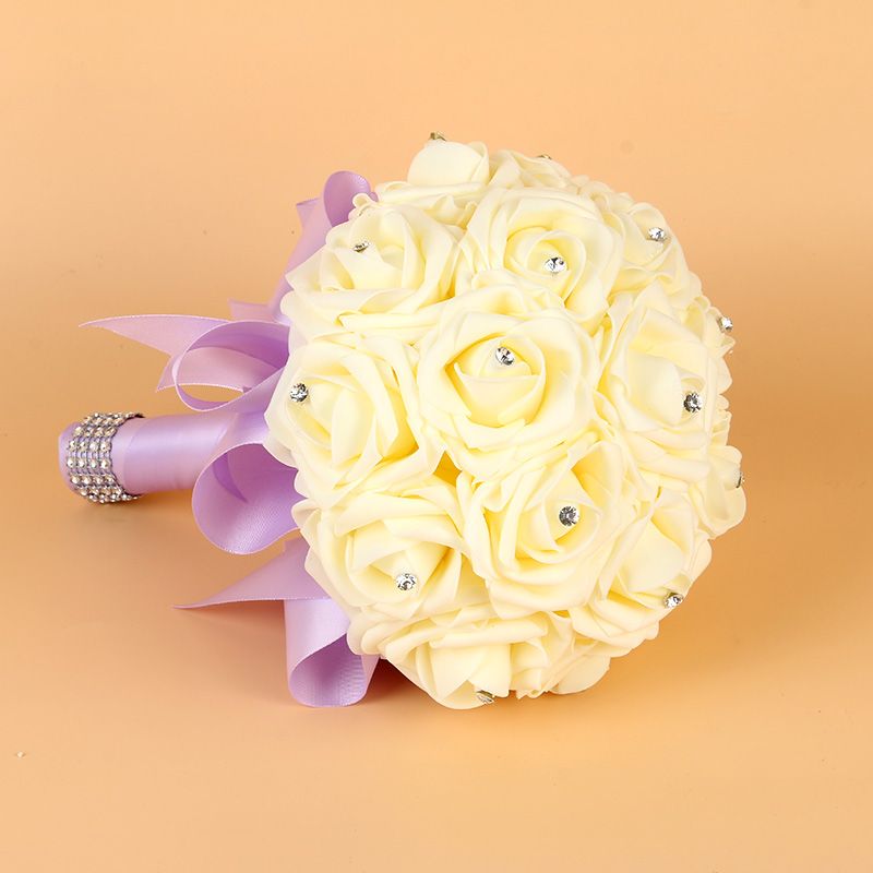 2019 New Cheap Bridesmaid Wedding Foam Flowers Rose Bridal Bouquet