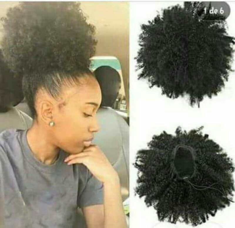 Afro Pufftail Extensões de Rabo de Cavalo para As Mulheres Negras Kinky Curly Com Cordão Rabo de Cabelo Hairpieces Grampo no Rabo de Cavalo