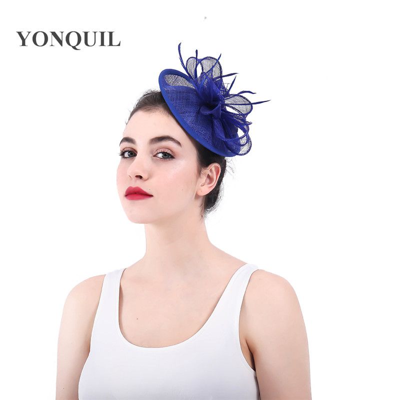 Royal Blue Bridal Married Hair Accessories Fascinators Chapeau