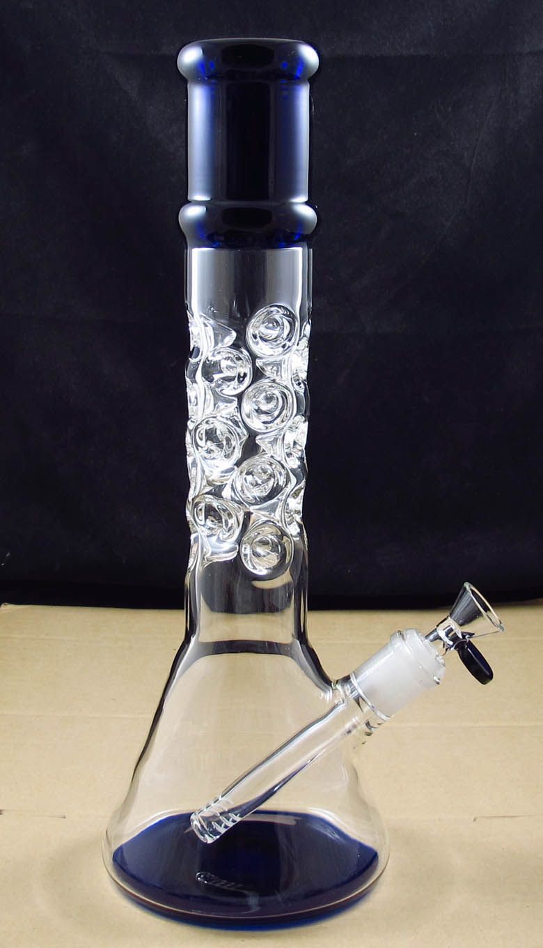 2021 21 Ice Pinch Catcher Glass Water Bong Pipe 13.3 Inch Beaker Base