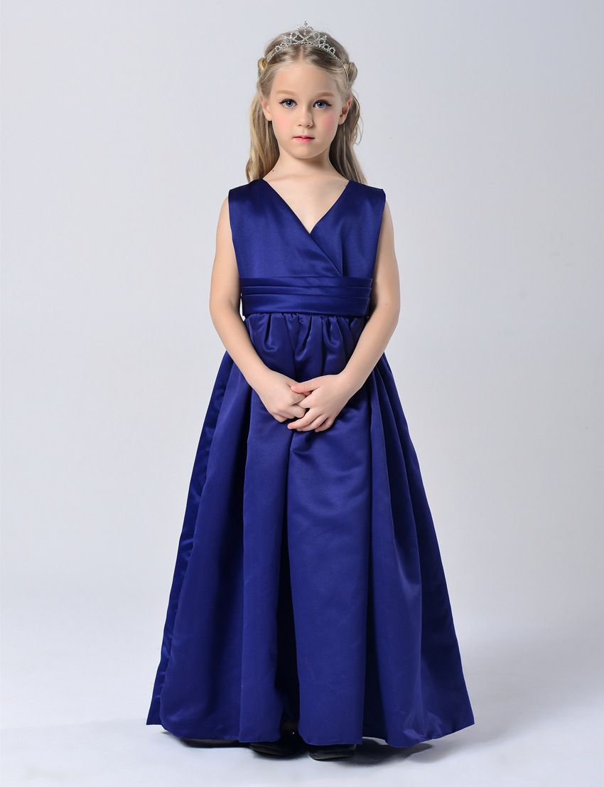 Compra Moda Elegante Azul Zafiro Del Banquete De Boda Niñas Vestidos  Formales Vestido De Noche Envío Gratis En Stock Barato | Entrega Rápida Y  Calidad | Es.Dhgate
