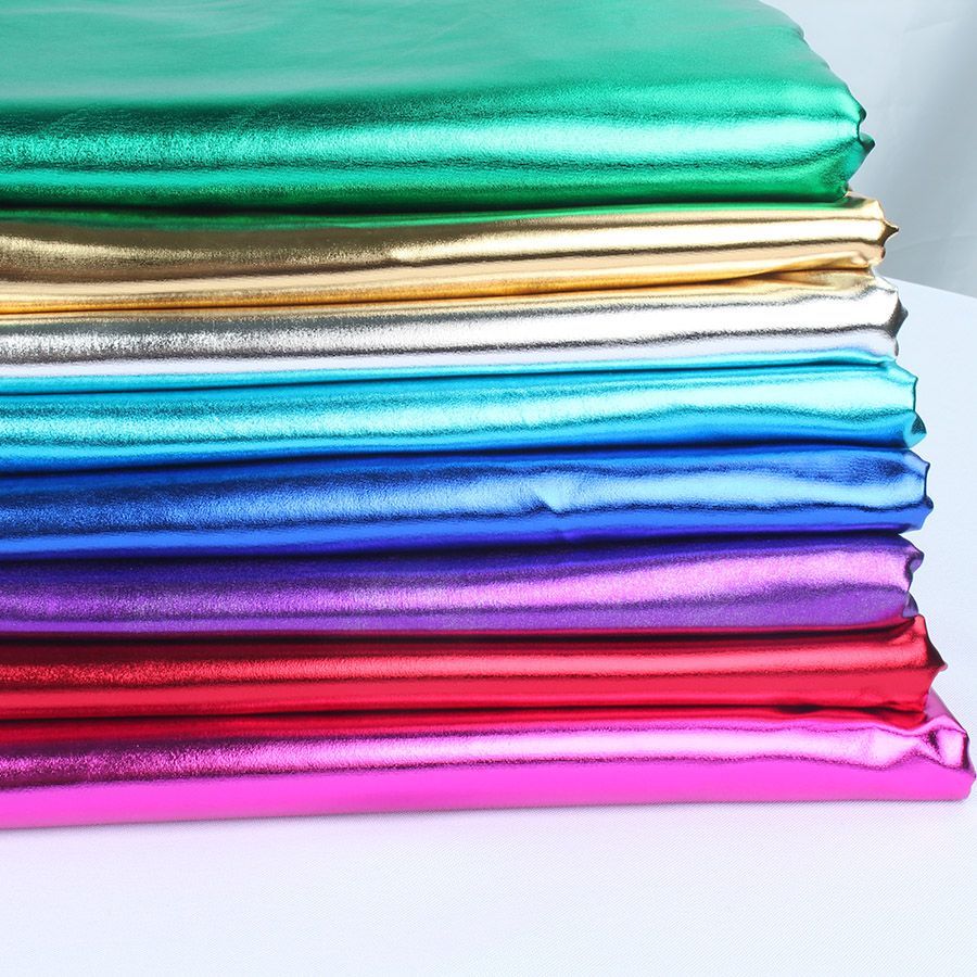 Compre 2018 Spandex Tela Material De Cuero Brillante Tela Elástica Para