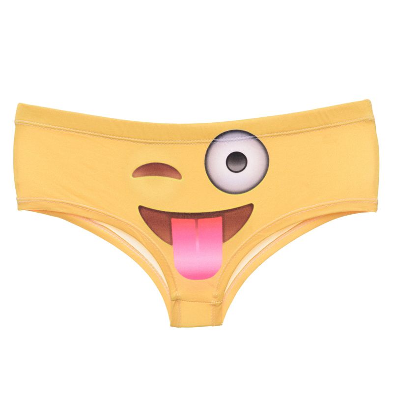 2021 Women Panties Emoji Tongue Yellow 3D Full Print Girl Free Size