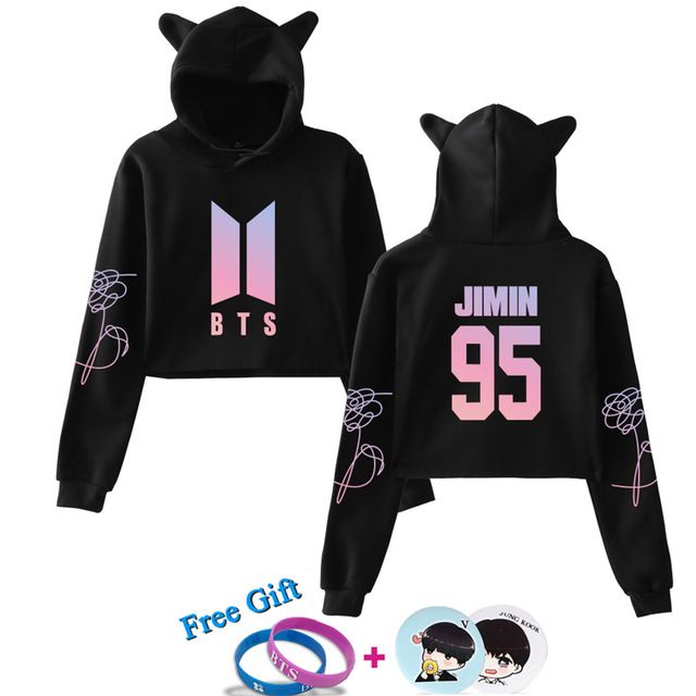 2019 bts winter cat ear anime hoodie pullover women autumn long