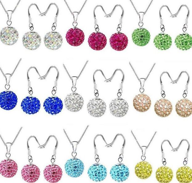 Wholesale FASHION HOT Wedding Gift Disco BalL Crystal Necklace Earring