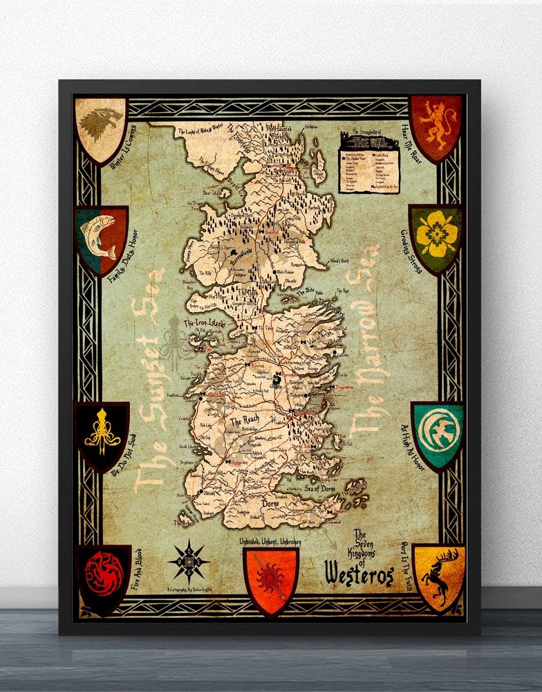 Tv Show Pop Map Wall Art Decor Silk Prints Poster Paintings For Living Room No Frame