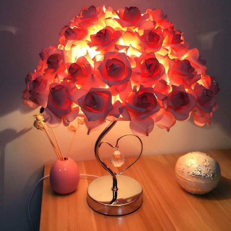 Best Quality Wedding Romantic Bedroom Rose Table Lamp Bedroom Bedside Lamp Gifts Fashion