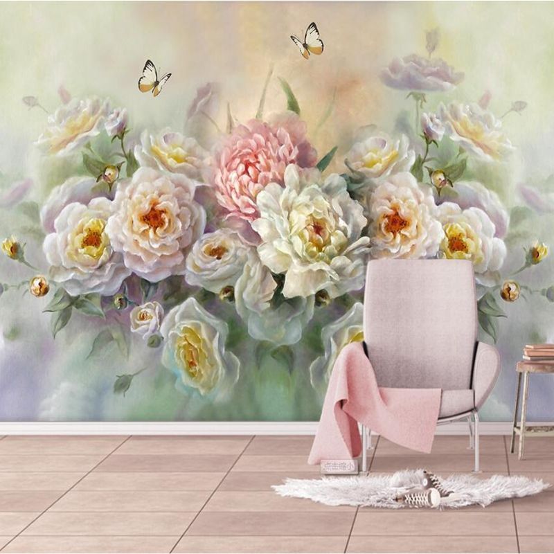 Custom Home Large Custom 3d Photo Wallpaper Rose Flower And