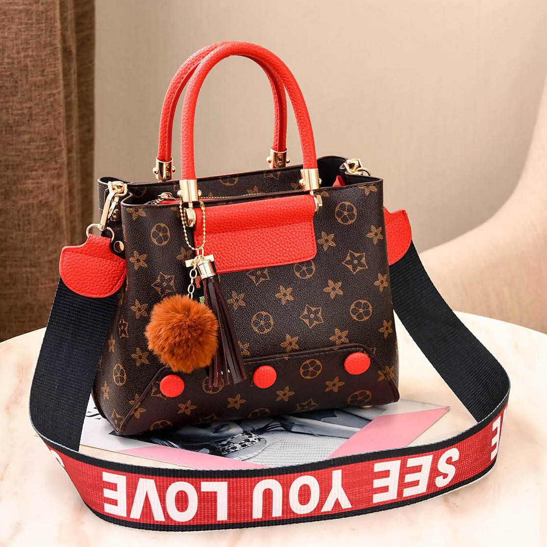 Designer Luxury Handbags Purses Ladies Handbag Sets Leather Shoulder Office Tote Bag Cheap ...