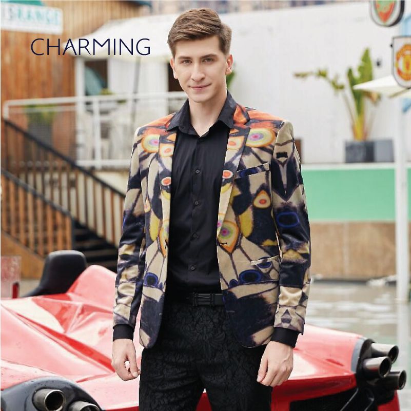 Best Suits For Men Mens Italian Suits Luxurious Velvet Printed