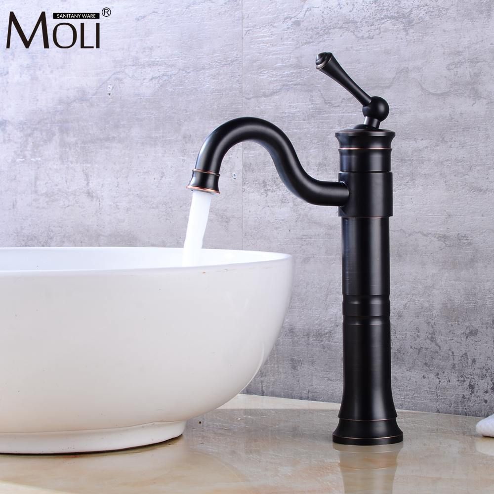 2018 Tall Vessel Sink Faucet Black Bathroom Mixer Tap Oil 2018 Tall Vessel Sink Faucet Black Bathroom Mixer Tap Oil Rubble Bronze Faucets Hot And Cold Water From Herbertw 121 01 Dhgate Com