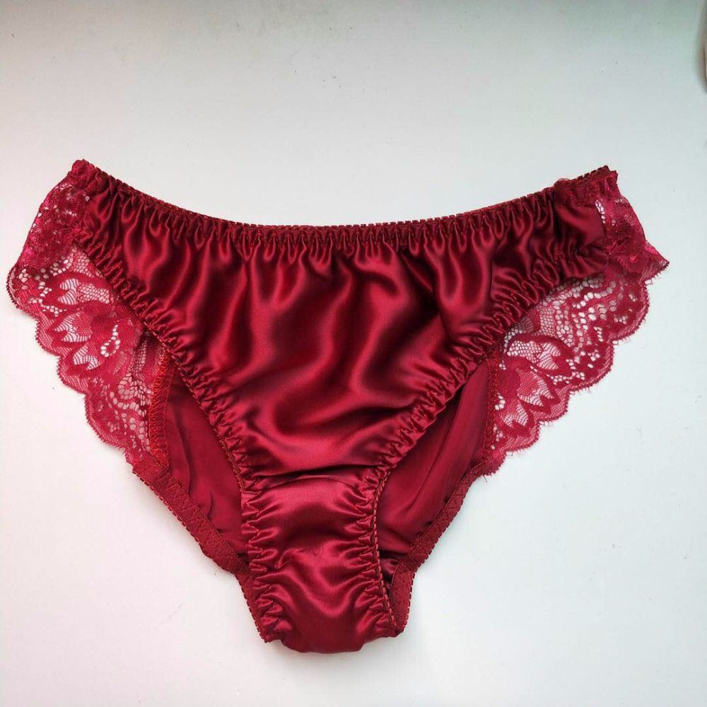 2018 New Arrival 100 Silk Women S Sexy Lace Panties Seamless Satin Breathable Panty Hollow