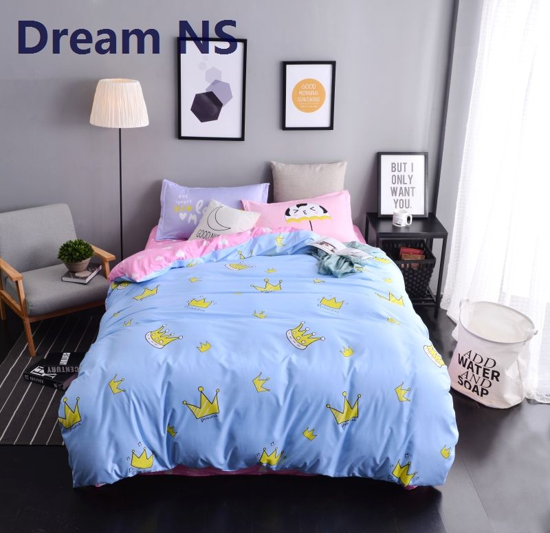 Ahsnme Princess Crown Bedding Set Soft Fiber Duvet Cover