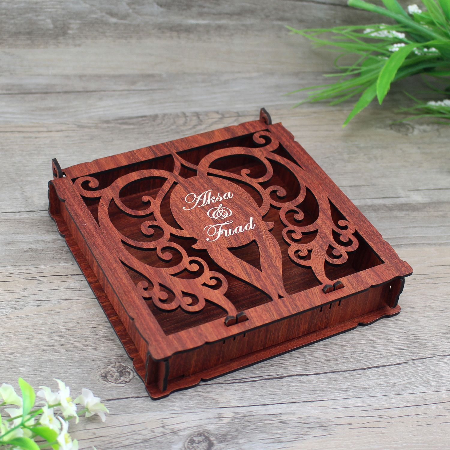 Elegant Invitation Card Box,Customized Wooden Wedding Invitation Box