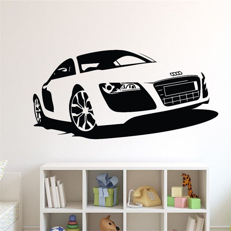 t06054 creative car wall stickers large racing car wall paper vinyl