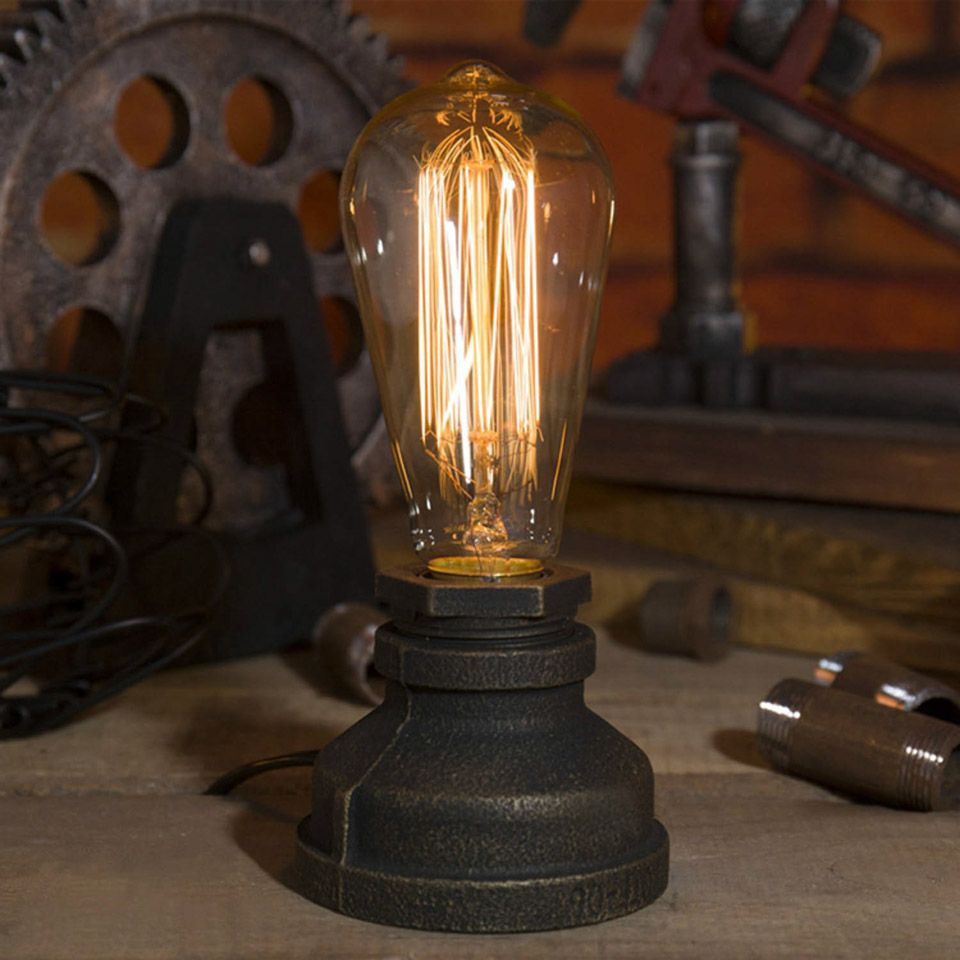 Lighting Loft E27 Vintage Industrial Metal Edison Desk Lamps Steampunk Wrought Iron Base Antique Table Lights Night