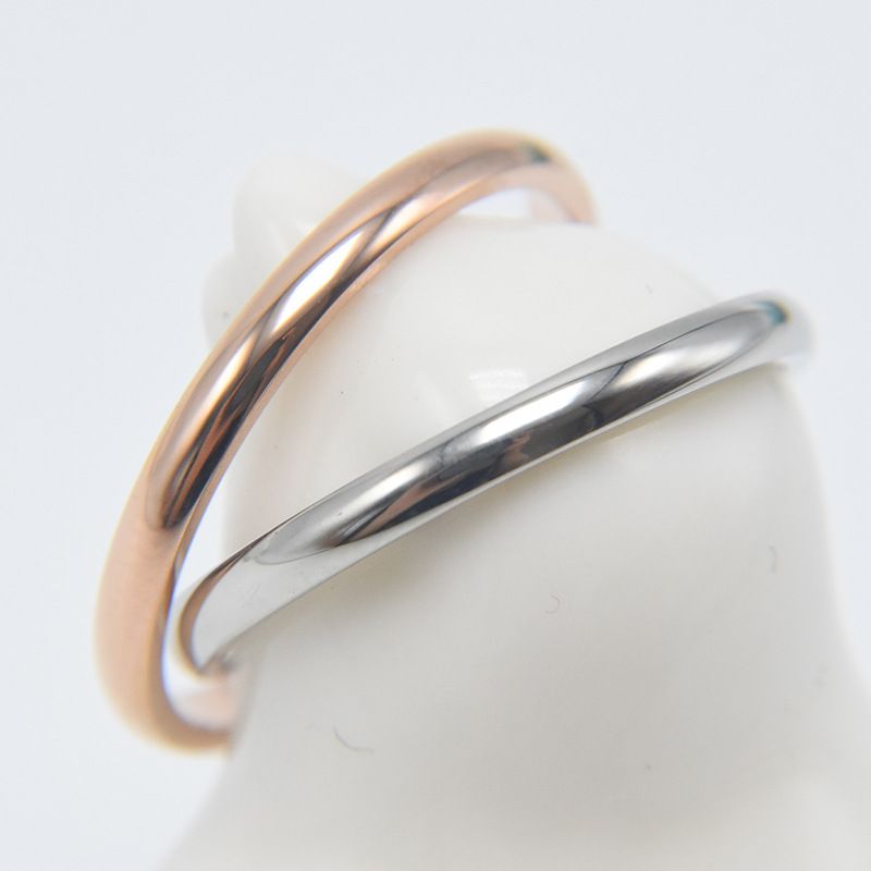 Neue Art und Weise US-Größe 3-10 Sehr glatte Oberfläche Rose Gold Titan Stahl Ring Schwanz Ring Vergoldung Paar Ringe