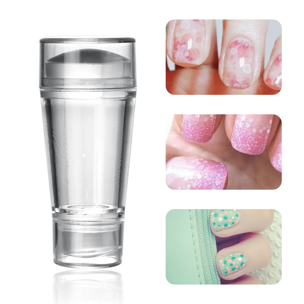 Silicone Nail Stamper Transfer Solid Color Clear Art Template Women Finger Polish Fingernail Printing Diy Manicure Tools