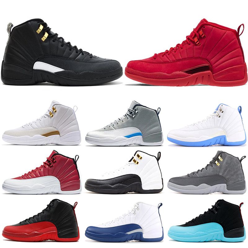 12s Mens Basketball Shoes Gym Red Bulls OVO Flu Game BORDEAUX Taxi The