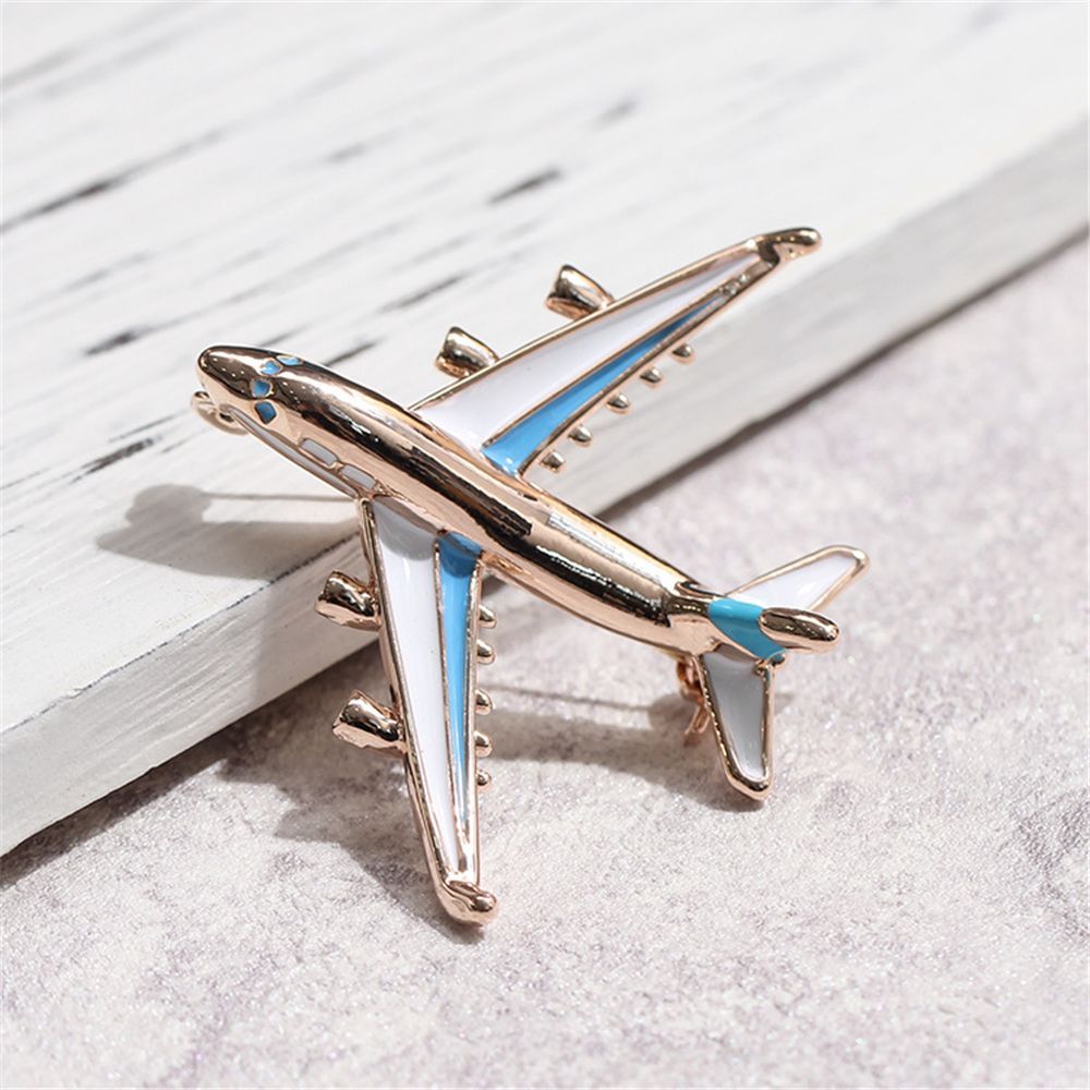 2020 New Fashion Airplane Model Enamel Badge Brooches Pin Alloy