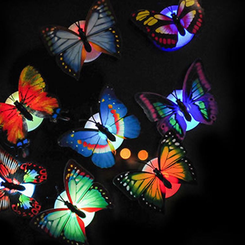 Acheter Pas Cher Creative Colorful Papillon Nuit Lumiere Bebe Lampe De Chevet Chambre Romantique Decoration Lumieres De Nuit Illuminer Les Lumieres De Papillons Du 0 49 Fr Dhgate