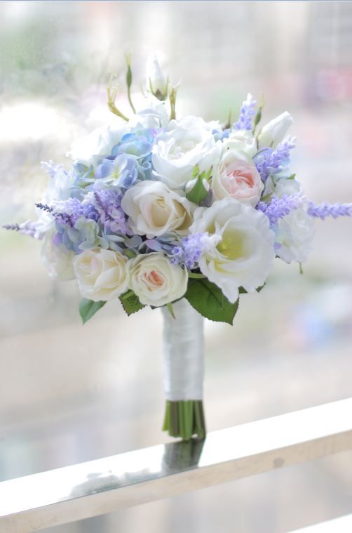 2019 Custom Wedding Bouquet White Bellflower Flower Rose