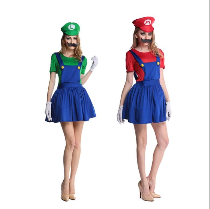 Adult & Kid Super Mario Brothers Jumpsuit Dress Unisex Halloween Costume S-XL US